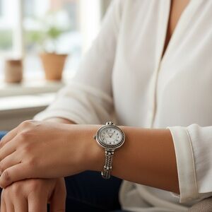 COPY - Brighton Mendocino Watch Two Tone Rope Style Bracelet Fold Over Clasp Wo…